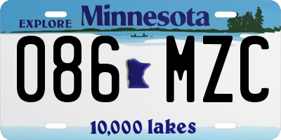 MN license plate 086MZC
