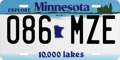 MN license plate 086MZE