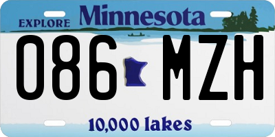 MN license plate 086MZH