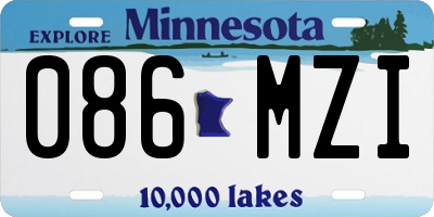 MN license plate 086MZI