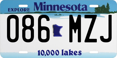 MN license plate 086MZJ