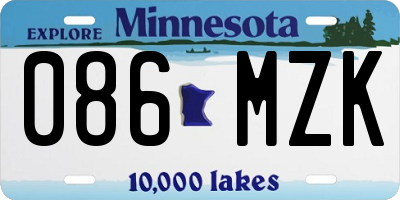 MN license plate 086MZK