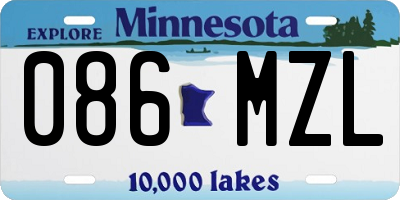 MN license plate 086MZL