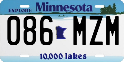 MN license plate 086MZM