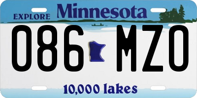 MN license plate 086MZO