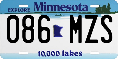 MN license plate 086MZS