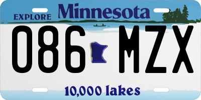 MN license plate 086MZX