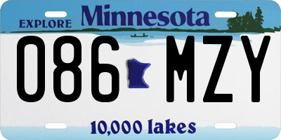 MN license plate 086MZY