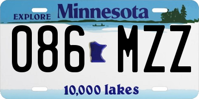 MN license plate 086MZZ