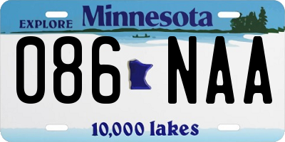 MN license plate 086NAA