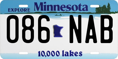 MN license plate 086NAB