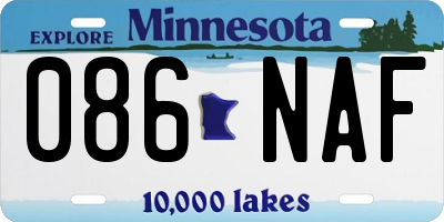 MN license plate 086NAF