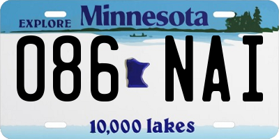 MN license plate 086NAI