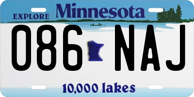 MN license plate 086NAJ