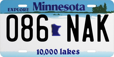 MN license plate 086NAK