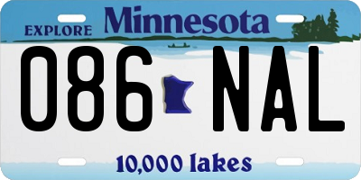 MN license plate 086NAL
