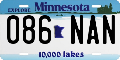 MN license plate 086NAN