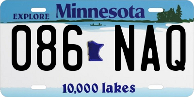 MN license plate 086NAQ