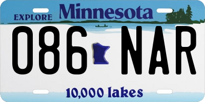 MN license plate 086NAR