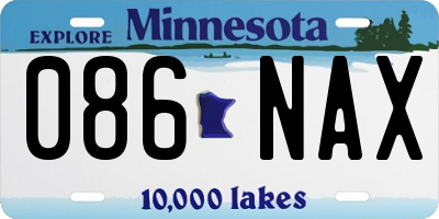 MN license plate 086NAX