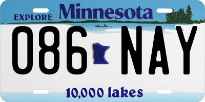 MN license plate 086NAY