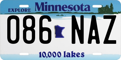 MN license plate 086NAZ