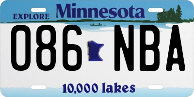 MN license plate 086NBA