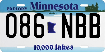 MN license plate 086NBB