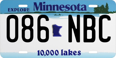 MN license plate 086NBC