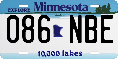 MN license plate 086NBE