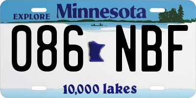 MN license plate 086NBF