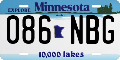 MN license plate 086NBG