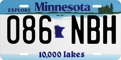 MN license plate 086NBH