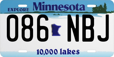 MN license plate 086NBJ