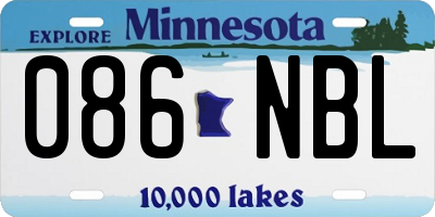 MN license plate 086NBL