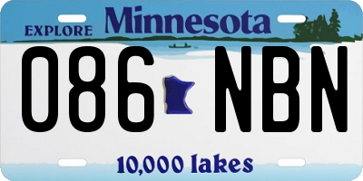 MN license plate 086NBN