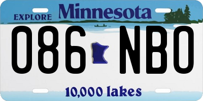 MN license plate 086NBO