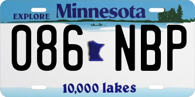 MN license plate 086NBP