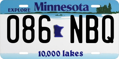 MN license plate 086NBQ