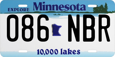 MN license plate 086NBR