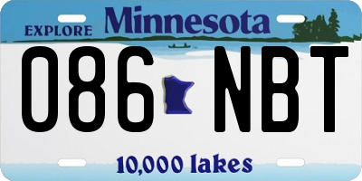 MN license plate 086NBT