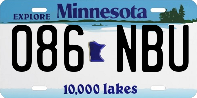 MN license plate 086NBU