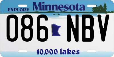 MN license plate 086NBV