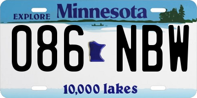 MN license plate 086NBW