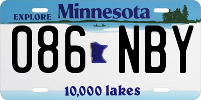 MN license plate 086NBY