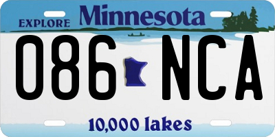 MN license plate 086NCA