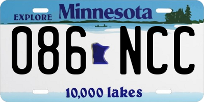 MN license plate 086NCC