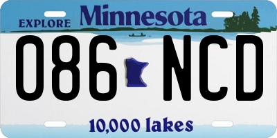 MN license plate 086NCD