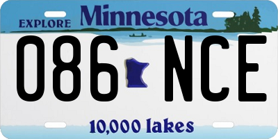 MN license plate 086NCE