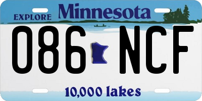 MN license plate 086NCF